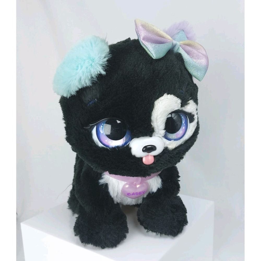 PRESENT PETS Casey Puppy Black 8" Animated Interactive Toy TESTED WORKS!‎